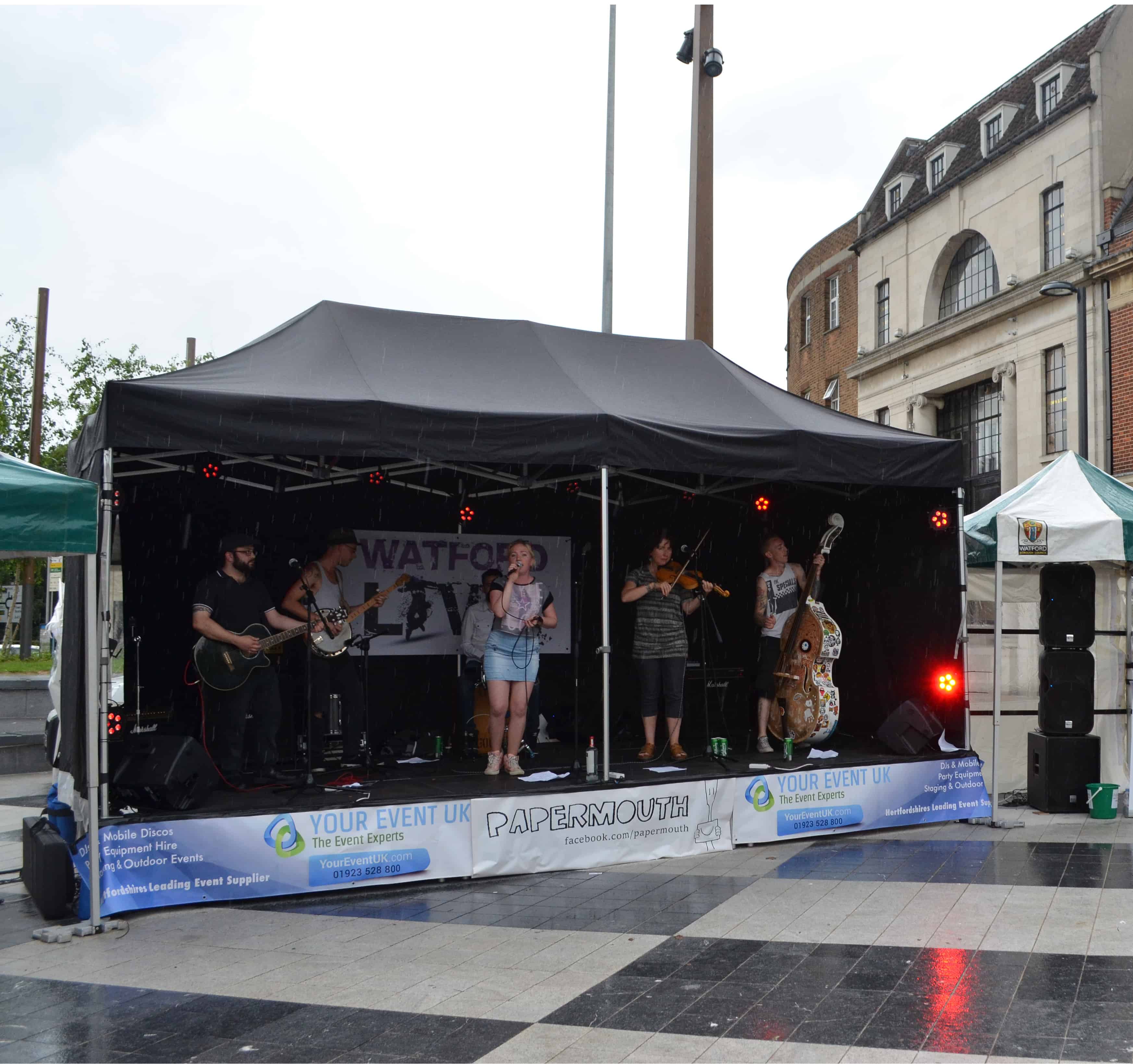 Pro Outdoor Sound, Light, Marquee & Stage Package Hertfordshire